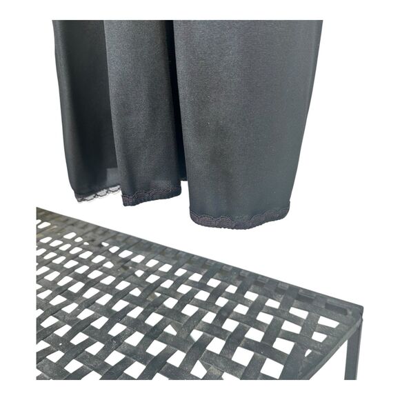 Vintage Val Mode Black Silky Satin Lace Maxi Slip Dress Women’s Size S/M - Picture 5 of 7